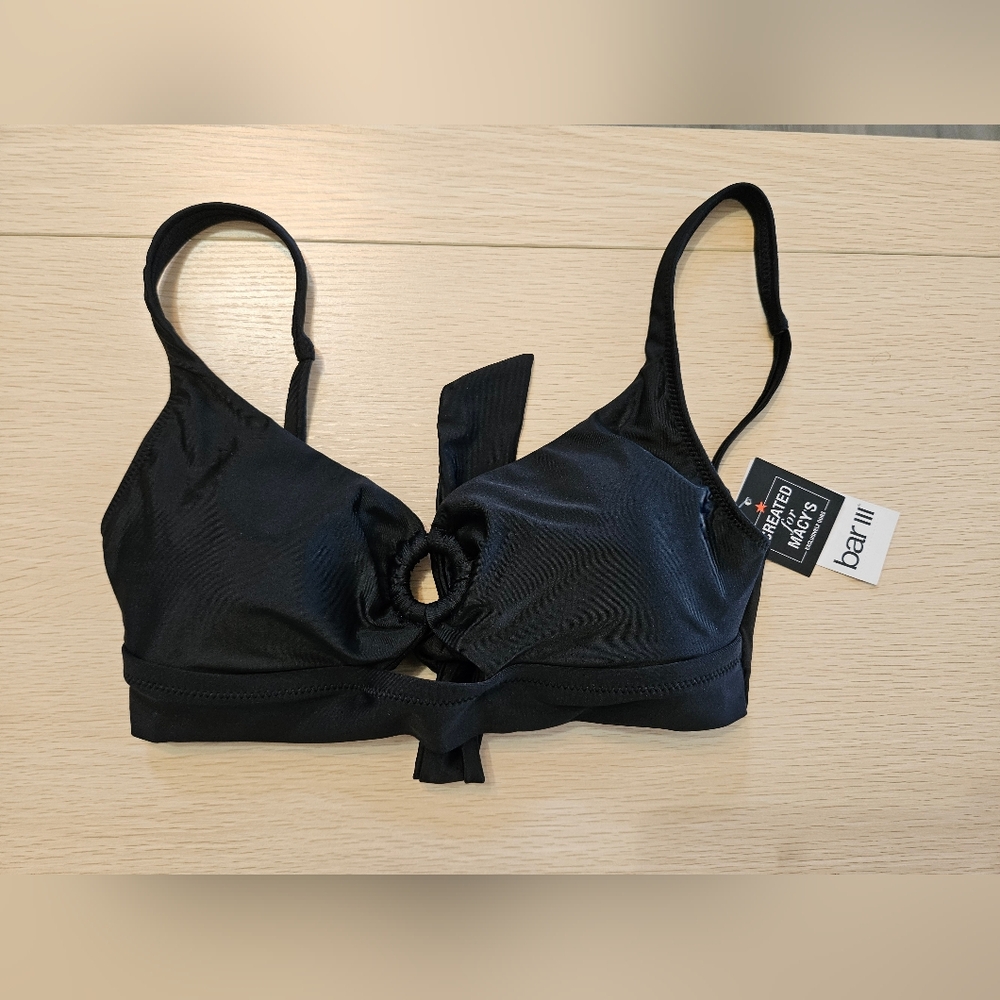 Nwt Bar III Black Women's Bikini Swim Top